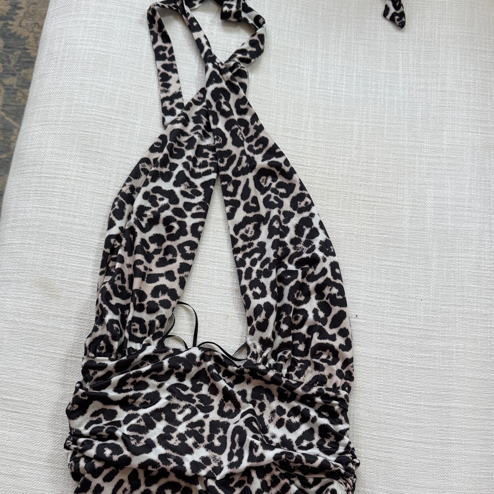 AFRM Black and White Leopard Kids Bodysuit